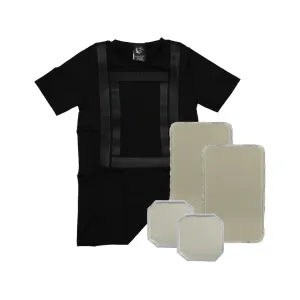 Premier Body Armor Everyday Armor T Shirt 360 With 4 Level IIIA Armor Panels Black Medium