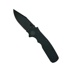 Demko Knives Shark-Cub Stealth Pocket Knife 2.5" Clip Point CPM 20CV Black DLC Blade Aluminum Handle Black