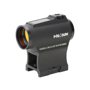 Holosun HS503CU Paralow Red Dot Sight 1x 20mm 65 MOA Circle with 2 MOA Dot Picatinny- Style Low and Lower 1/3 Co-Witness Mounts Solar/Battery Powered Matte Black