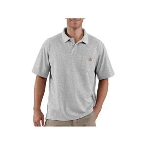 Carhartt Men's Loose Fit Midweight Short Sleeve Pocket Polo Shirt Heather Gray 2XL