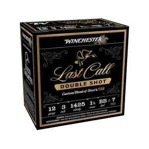 Winchester Last Call Double Shot 12 Gauge Ammo 3" BB and #7 Steel and Tungsten Shot 1-1/4 oz Case of 250 (10 Boxes of 25)