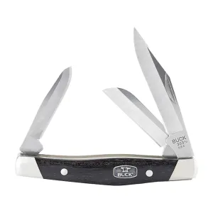 Buck Knives 303 Cadet Pocket Knife 2.5" Clip, Sheepfoot and Spey 420HC Satin Blade Ebony Wood Handle