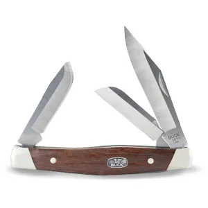 Buck Knives 301 Stockman Pocket Knife 2.875" Clip, Sheepfoot and Spey 420HC Satin Blade Granadillo Handle