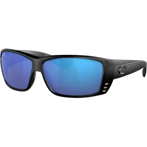Costa Del Mar Men's Cat Cay Polarized Sunglasses Blackout Frame Blue Mirror Glass Lens
