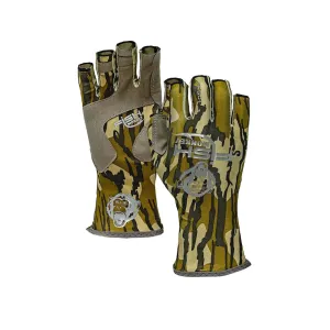 Fish Monkey Men's Guide Fingerless Gloves Mossy Oak Original Bottomland XL