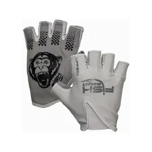Fish Monkey Men's Stubby Guide Fingerless Gloves Light Gray Large
