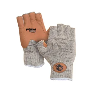 Fish Monkey Men's Wooly Fishing Fingerless Gloves Gray Small/Medium
