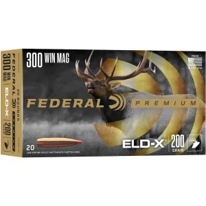 Federal Premium 300 Winchester Magnum Ammo 200 Grain Hornady ELD-X Polymer Tip Case of 200 (10 Boxes of 20)