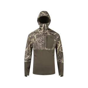 Drake Men's MST Offset 2.0 Quarter Zip Hoodie Mossy Oak Habitat Large