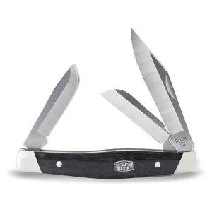 Buck Knives 301 Stockman Pocket Knife 2.875" Clip, Sheepfoot and Spey 420HC Satin Blade Ebony Wood Handle