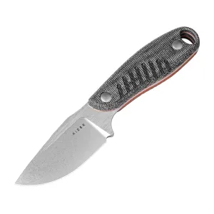 Kizer Hare Fixed Blade Knife 3.13" Drop Point Nitro-V Stonewashed Blade Canvas Micarta Handle Black