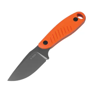 Kizer Hare Fixed Blade Knife 3.13" Drop Point D2 Gray PVD Blade G-10 Handle Orange