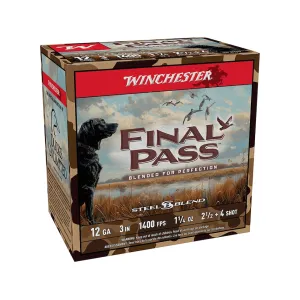 Winchester Final Pass 12 Gauge Ammo 3" #2-1/2 and #4 Steel Shot 1-1/4 oz Case of 250 (10 Boxes of 25)