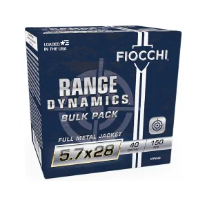 Fiocchi Range Dynamics 5.7x28mm FN Ammo 40 Grain Full Metal Jacket Case of 450 (3 Boxes of 150)