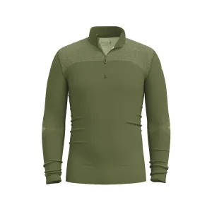 Smartwool Men's Intraknit Thermal Quarter Zip Base Layer Shirt Winter Moss 2XL
