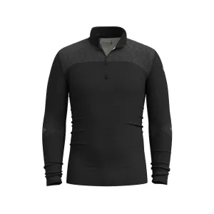Smartwool Men's Intraknit Thermal Quarter Zip Base Layer Shirt Black/White XL