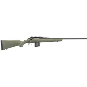 Ruger American Predator Bolt Action Rifle 223 Remington 22" Matte Threaded Barrel Black Frame Moss Green Field Stock AR Magazine