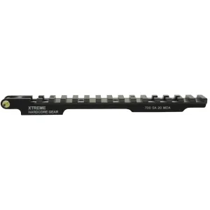 Precision Hardcore Gear Tru Level 1-Piece 20 MOA Elevated Picatinny Scope Base Remington 700 Short Action with Integral Bubble Level Matte Black