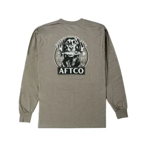 AFTCO Men's On The Road Long Sleeve T Shirt Bungee Cord Heather Large