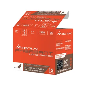 Migra Ammunition Field 12 Gauge Ammo 2-3/4" #4 and #6 Lead Shot 1-1/4 oz Box of 25