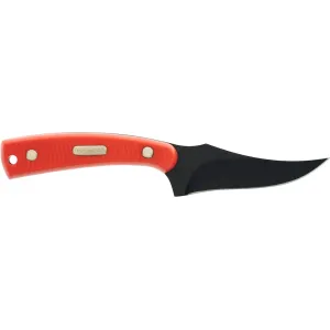 Old Timer Sharpfinger Fixed Blade Knife 3.3" Clip Point 7Cr17MoV Stainless Black Oxide Blade Polymer Handle Orange