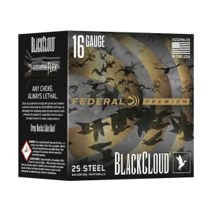 Federal Premium Black Cloud Waterfowl 16 Gauge Ammo 2-3/4" #2 Steel Shot 7/8 oz Box of 25