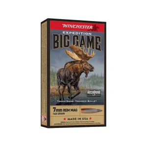 Winchester Expedition Big Game Long Range 7mm Remington Magnum Ammo 168 Grain Nosler AccuBond Long Range Bonded Polymer Tip Box of 20
