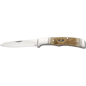 Browning Joint Venture Sheep Horn Pocket Knife 2.875" Drop Point 8Cr13MoV Stainless Stainless Blade Sheep Horn Handle Bone