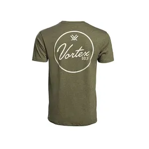Vortex Optics Men's Golf Script Short Sleeve Crew Neck T Shirt Military Heather XL