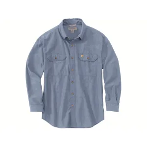 Carhartt Men's Loose Fit Midweight Chambray Long Sleeve Shirt Blue Chambray Large Tall