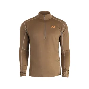 First Lite Men's Kiln Quarter Zip Base Layer Shirt Dry Earth XL