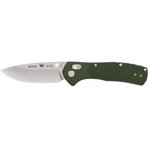 Buck Knives 791 Range Pro Pocket Knife 3.375" Drop Point 154CM Satin Blade Glass Filled Nylon Handle Green