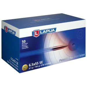 Lapua 6.5x55mm Swedish Mauser Ammo 100 Grain Lapua Scenar Jacketed Hollow Point Box of 50