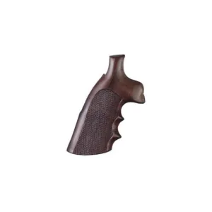 Hogue Fancy Hardwood Conversion Grips with Finger Grooves for S&W K, L-Frame Round to Square Butt Checkered Rosewood