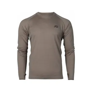 First Lite Men's Wick Long Sleeve Base Layer Shirt Walnut Medium