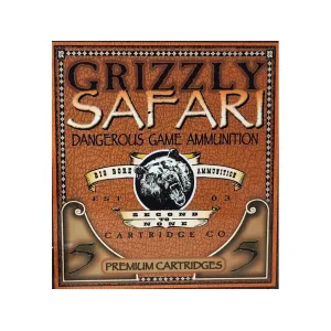 Grizzly Cartridge Safari 470 Nitro Express Ammo 500 Swift A-Frame Grain Bonded Jacketed Soft Point Box of 5