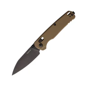 Kershaw Bel Air Pocket Knife 3" Reverse Tanto CPM MagnaCut Dark Stonewash Blade Aluminum Handle Flat Dark Earth
