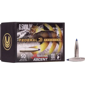 Federal Premium Terminal Ascent 6.5mm, 264 Caliber (264 Diameter) Bullets 130 Grain Bonded Polymer Tip Box of 50