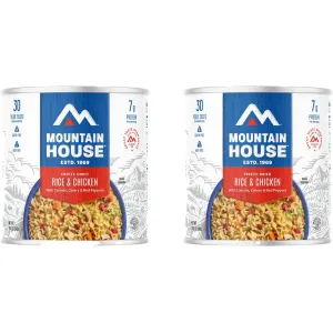 Mountain House Rice & Chicken Gluten Free Freeze Dried Food #10 Can 2PK