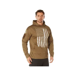Rothco Men's Concealed Carry Flag Hoodie Coyote Brown Large