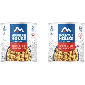 Mountain House Scrambled Eggs with Uncured Bacon Freeze Dried Food #10 Can 2PK