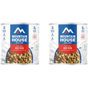 Mountain House Beef Stew Gluten Free Freeze Dried Food #10 Can 2PK
