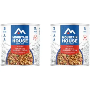 Mountain House Mexican Style Adobo Rice with Chicken Gluten Free Freeze Dried Food #10 Can 2PK
