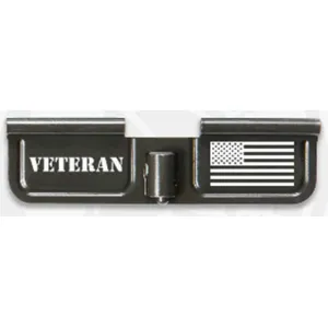 Battle Arms Ejection Port Cover Custom AR-15 Veteran Flag Aluminum Black