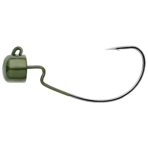 Owner Block Head Offset 1/0 3/16oz Wacky Jighead Green Pumpkin