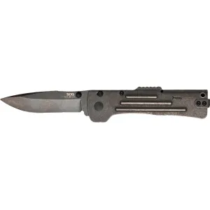SOG Slim Jim 2.0 Pocket Knife 3.18" Clip Point AUS-8 Black Stonewash Blade 420 Handle Black