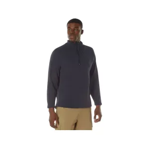 Rothco Men's Grid Fleece Quarter Zip Shirt Midnight Navy Blue Large
