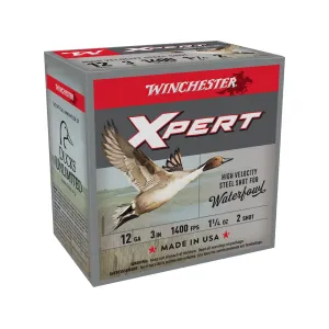 Winchester Xpert High Velocity Waterfowl 12 Gauge Ammo 3" #2 Steel Shot 1-1/4 oz Case of 250 (10 Boxes of 25)