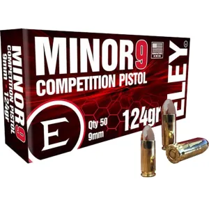 Eley Minor 9 Competition 9mm Luger Ammo 124 Grain Full Metal Jacket Case of 1000 (20 boxes of 50)
