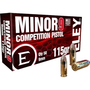 Eley Minor 9 Competition 9mm Luger Ammo 115 Grain Full Metal Jacket Box of 50